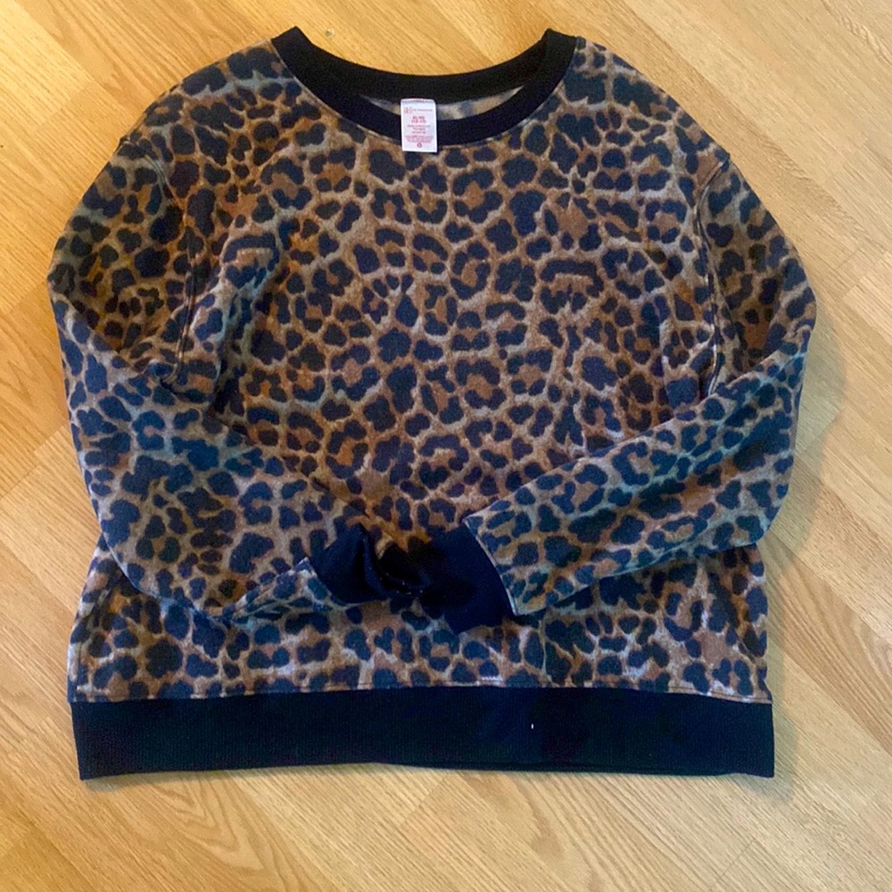 No Boundaries Large Leopard Print sweater